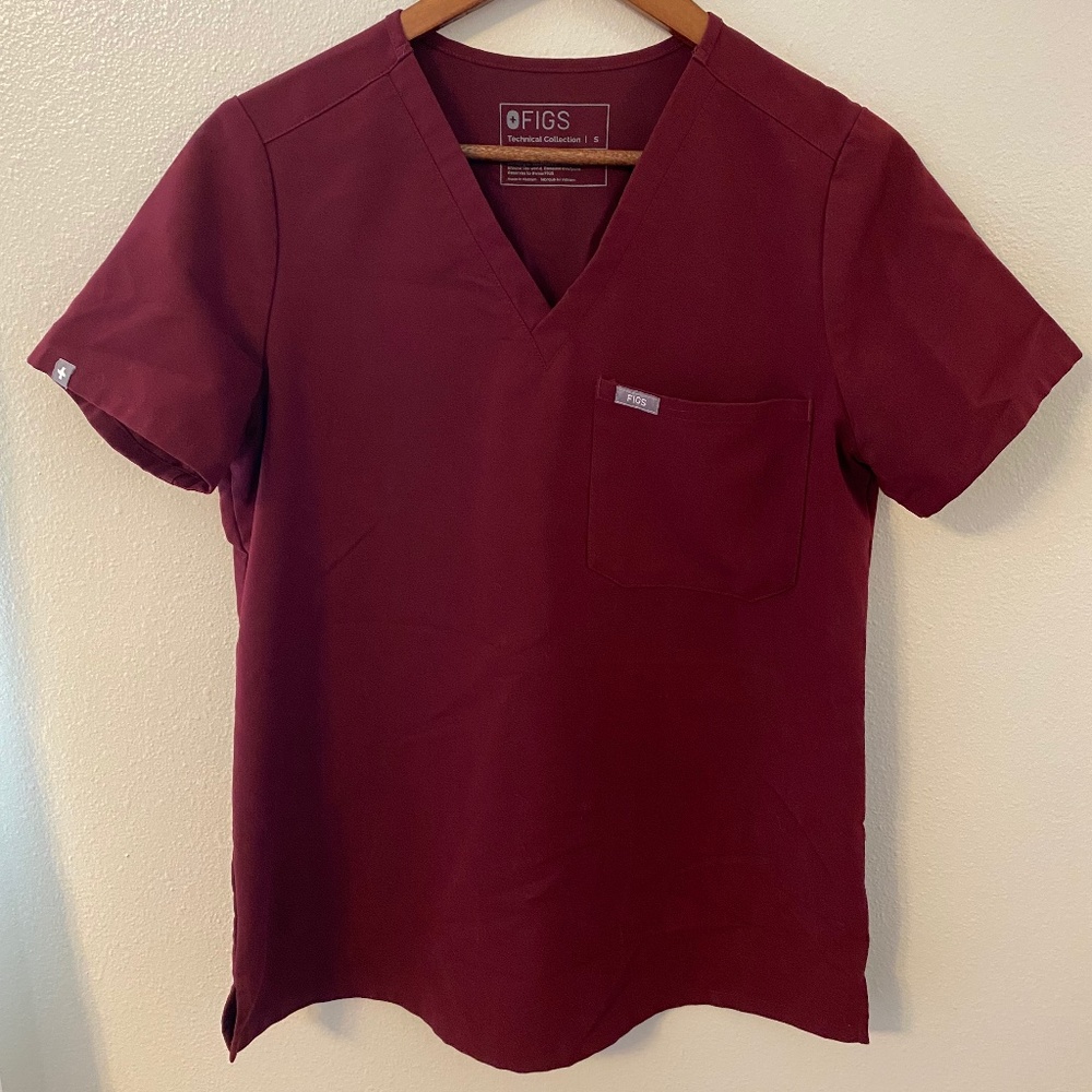 Figs Women's Top in Burgundy